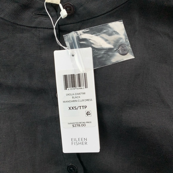 NWT Eileen Fisher 100% Linen Midi Shirt Dress - Picture 5 of 7